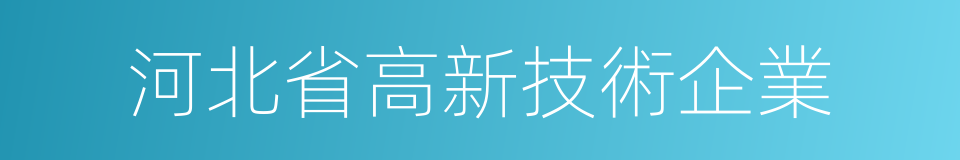 河北省高新技術企業的同義詞