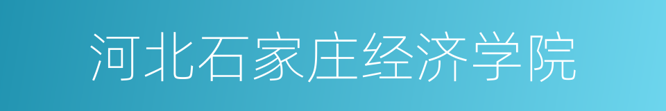 河北石家庄经济学院的同义词