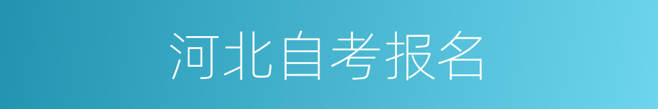 河北自考报名的同义词