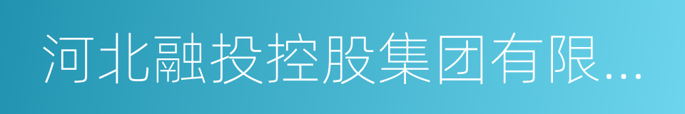 河北融投控股集团有限公司的同义词