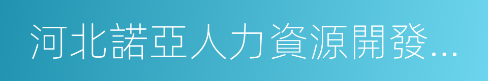 河北諾亞人力資源開發有限公司的同義詞