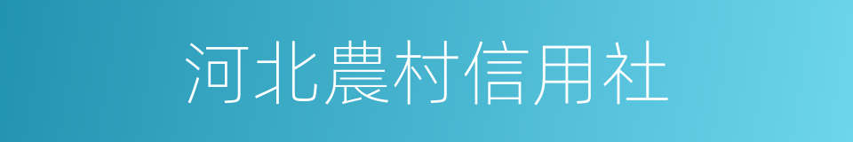 河北農村信用社的同義詞