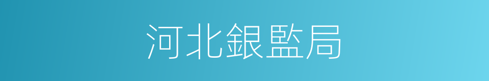 河北銀監局的同義詞