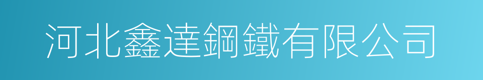 河北鑫達鋼鐵有限公司的同義詞