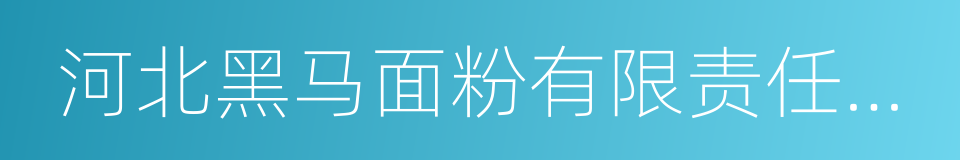 河北黑马面粉有限责任公司的同义词