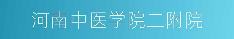 河南中医学院二附院的同义词