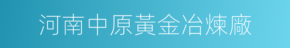 河南中原黃金冶煉廠的同義詞