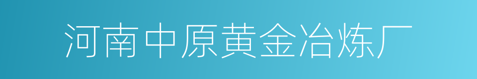 河南中原黄金冶炼厂的同义词