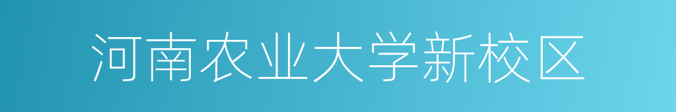 河南农业大学新校区的同义词