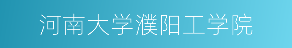 河南大学濮阳工学院的同义词