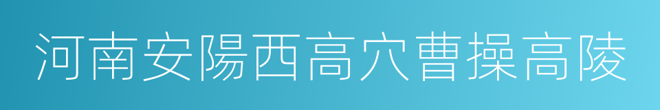 河南安陽西高穴曹操高陵的同義詞