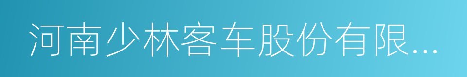 河南少林客车股份有限公司的同义词