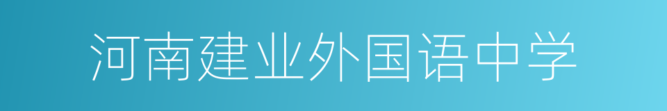 河南建业外国语中学的同义词