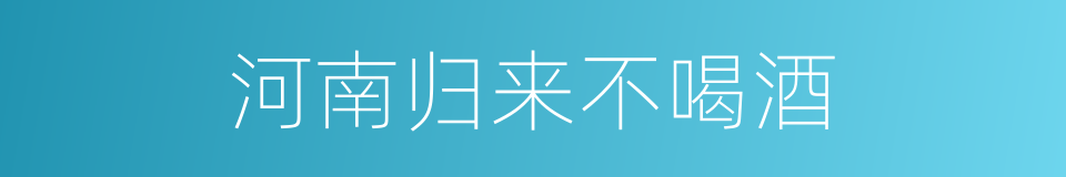 河南归来不喝酒的同义词