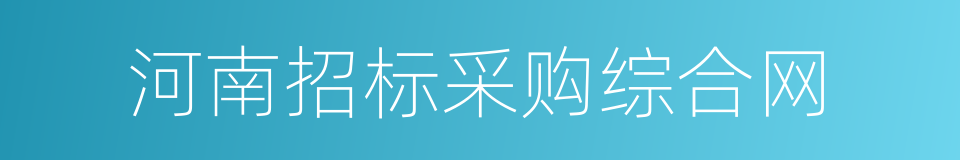 河南招标采购综合网的同义词