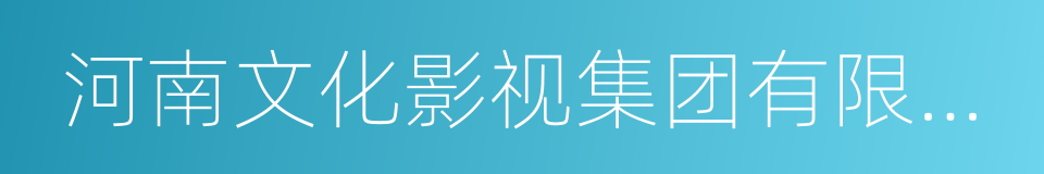 河南文化影视集团有限公司的同义词