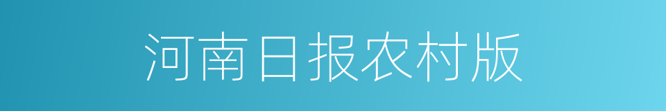 河南日报农村版的同义词