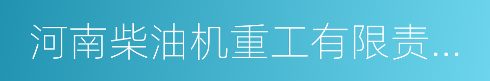 河南柴油机重工有限责任公司的同义词