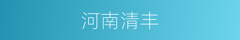 河南清丰的同义词