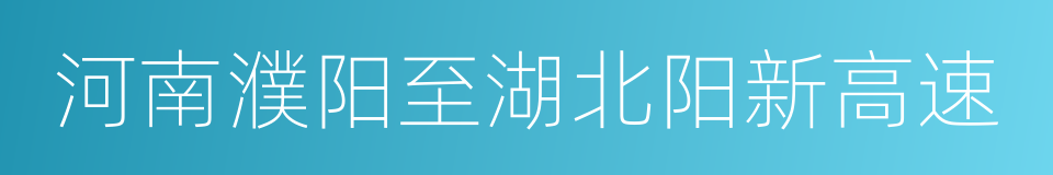 河南濮阳至湖北阳新高速的同义词