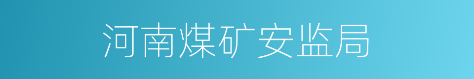 河南煤矿安监局的同义词