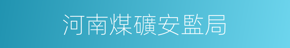 河南煤礦安監局的同義詞