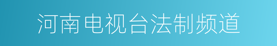 河南电视台法制频道的同义词