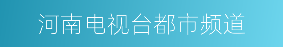 河南电视台都市频道的同义词