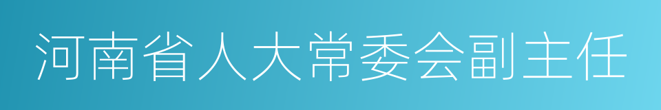 河南省人大常委会副主任的同义词