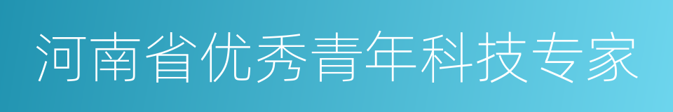 河南省优秀青年科技专家的同义词