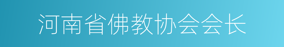 河南省佛教协会会长的同义词