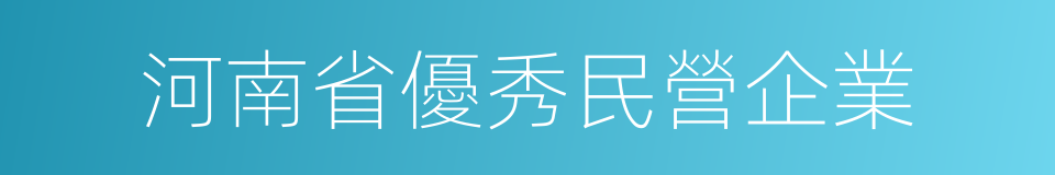 河南省優秀民營企業的同義詞