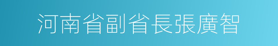 河南省副省長張廣智的同義詞