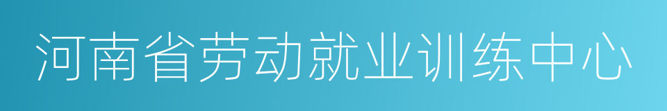 河南省劳动就业训练中心的同义词