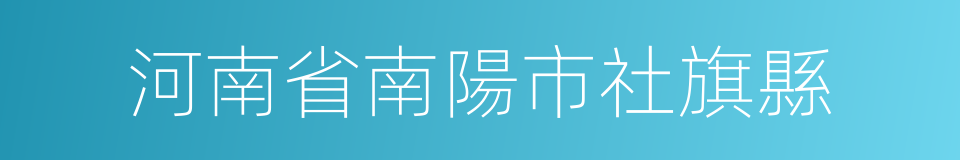 河南省南陽市社旗縣的同義詞