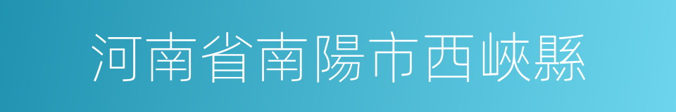 河南省南陽市西峽縣的同義詞