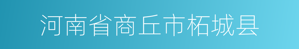 河南省商丘市柘城县的同义词