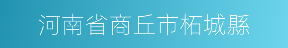 河南省商丘市柘城縣的同義詞