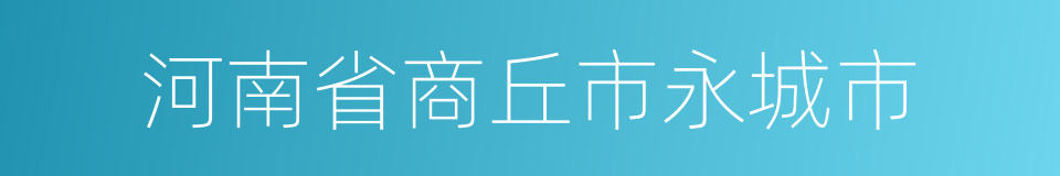 河南省商丘市永城市的同义词