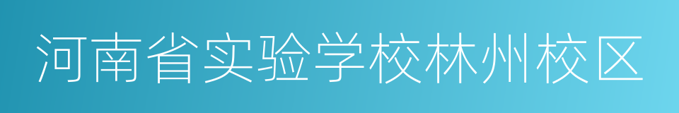 河南省实验学校林州校区的同义词