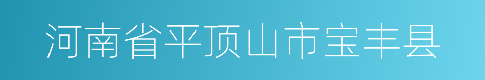 河南省平顶山市宝丰县的同义词