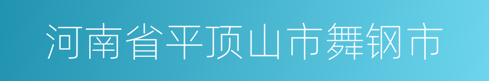 河南省平顶山市舞钢市的同义词