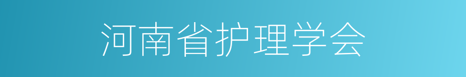 河南省护理学会的同义词