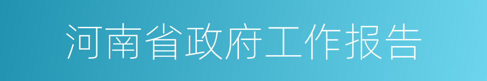 河南省政府工作报告的同义词