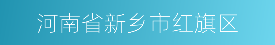 河南省新乡市红旗区的同义词