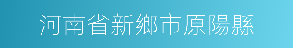 河南省新鄉市原陽縣的同義詞