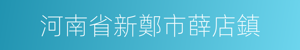 河南省新鄭市薛店鎮的同義詞