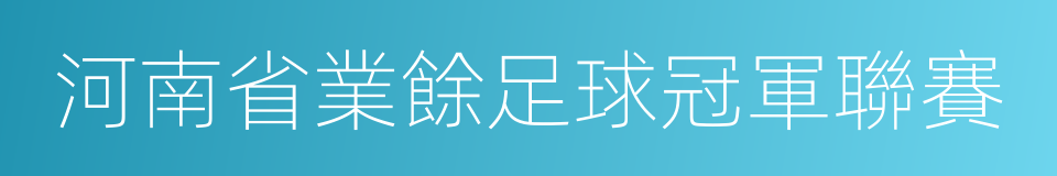 河南省業餘足球冠軍聯賽的同義詞