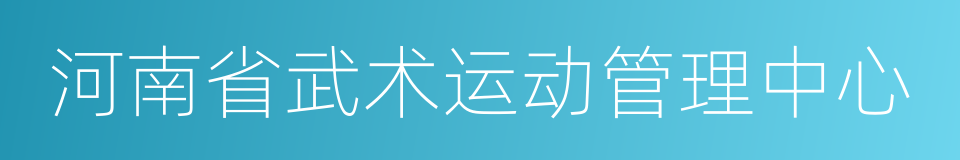 河南省武术运动管理中心的同义词