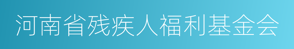 河南省残疾人福利基金会的同义词